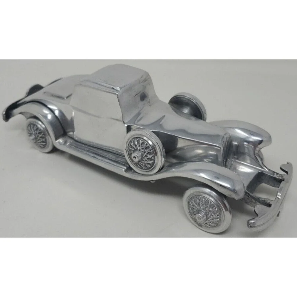 Polished Aluminum Car-Table Desk Display-Wheels-Cast - 9
